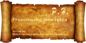 Pruzsinszky Henrietta névjegykártya